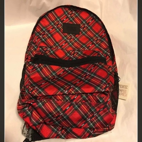 NWT VS Pink Campus Backpack bookbag Plaid red. main image 4